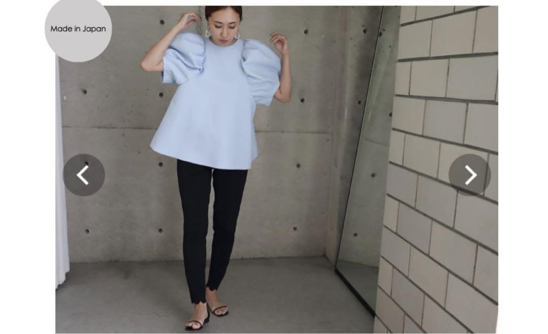 ella select shop ドビードットジャガードブラウス ブルー ella_selectshop 】ドビードットジャガードブラウスブルー