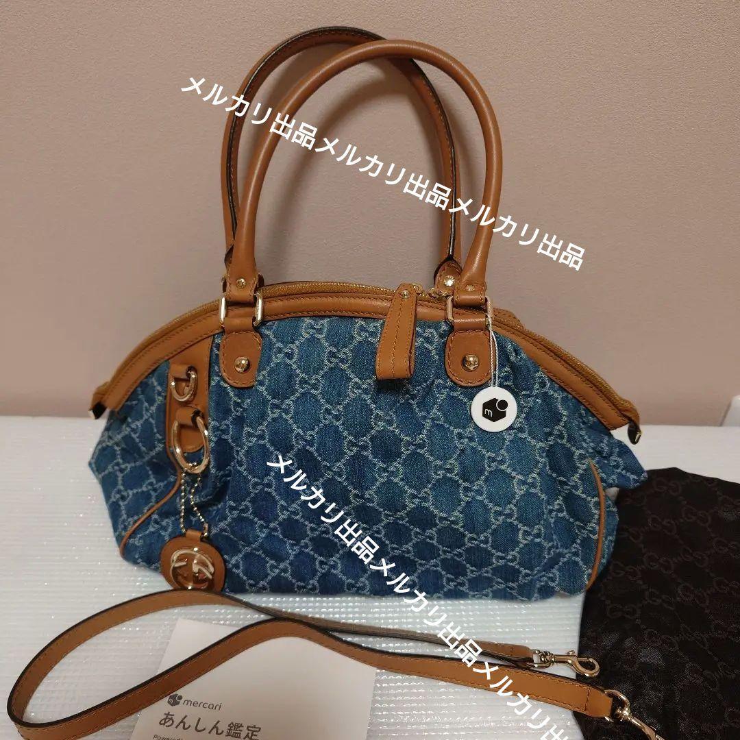 GUCCI　スーキー　GGデニムバッグ　2WAY　ショルダー紐付き
