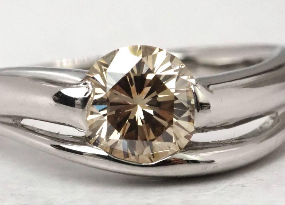 破格値！！鑑付 Pt900 天然ダイヤモンド 大粒 1.072ct リング