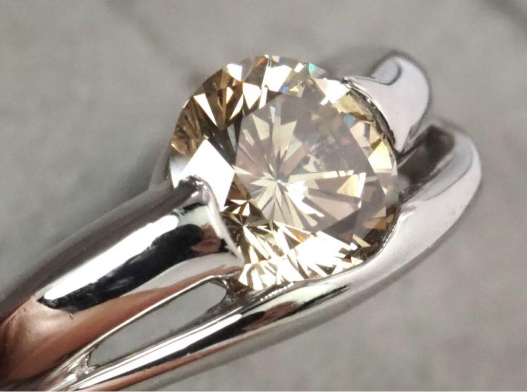 破格値！！鑑付 Pt900 天然ダイヤモンド 大粒 1.072ct リング