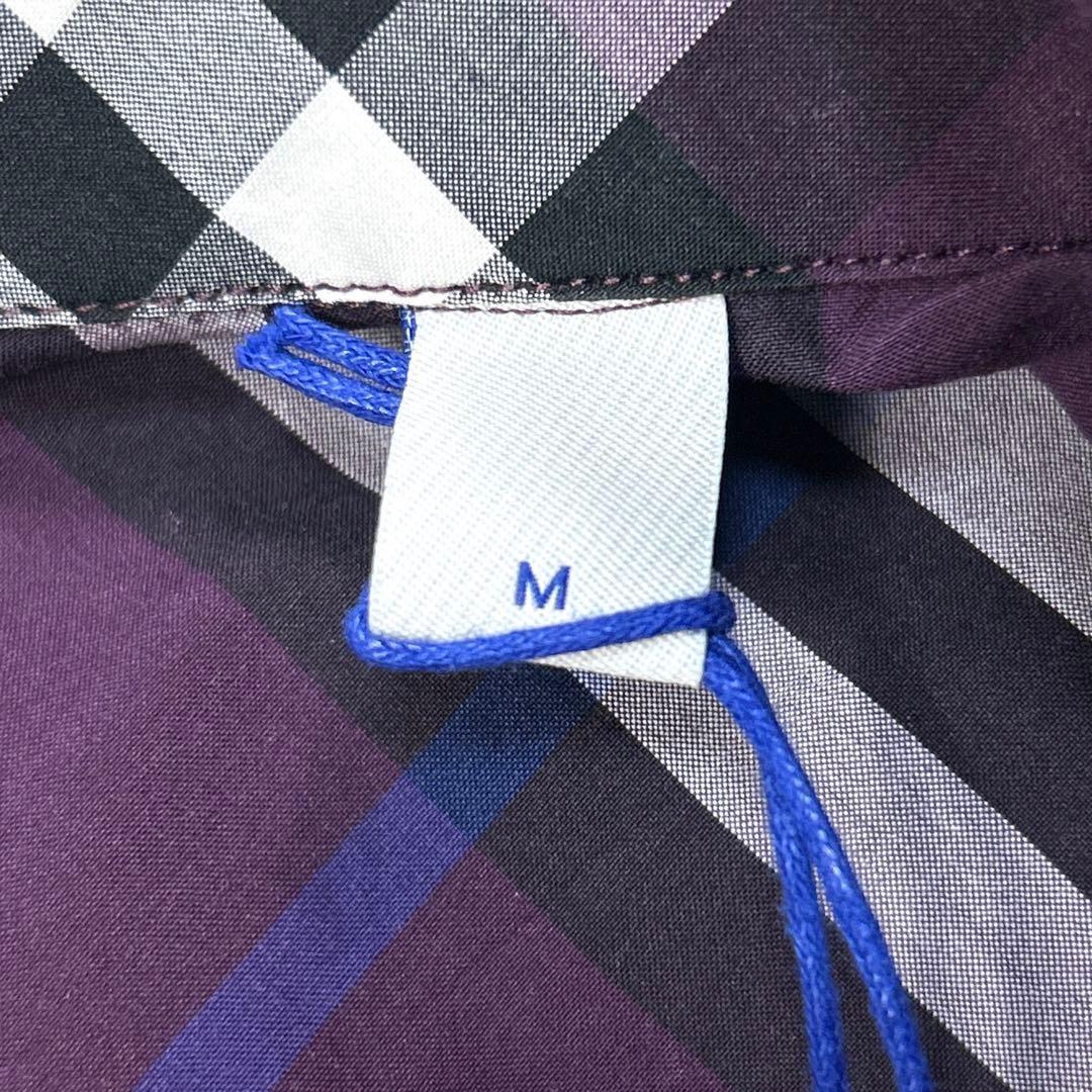 極美品 バーバリー 長袖 シャツ ノバチェック M パープル 現行モデル タグ付 極美品 バーバリー 長袖 シャツ ノバチェック M パープル 現行モデル タグ付