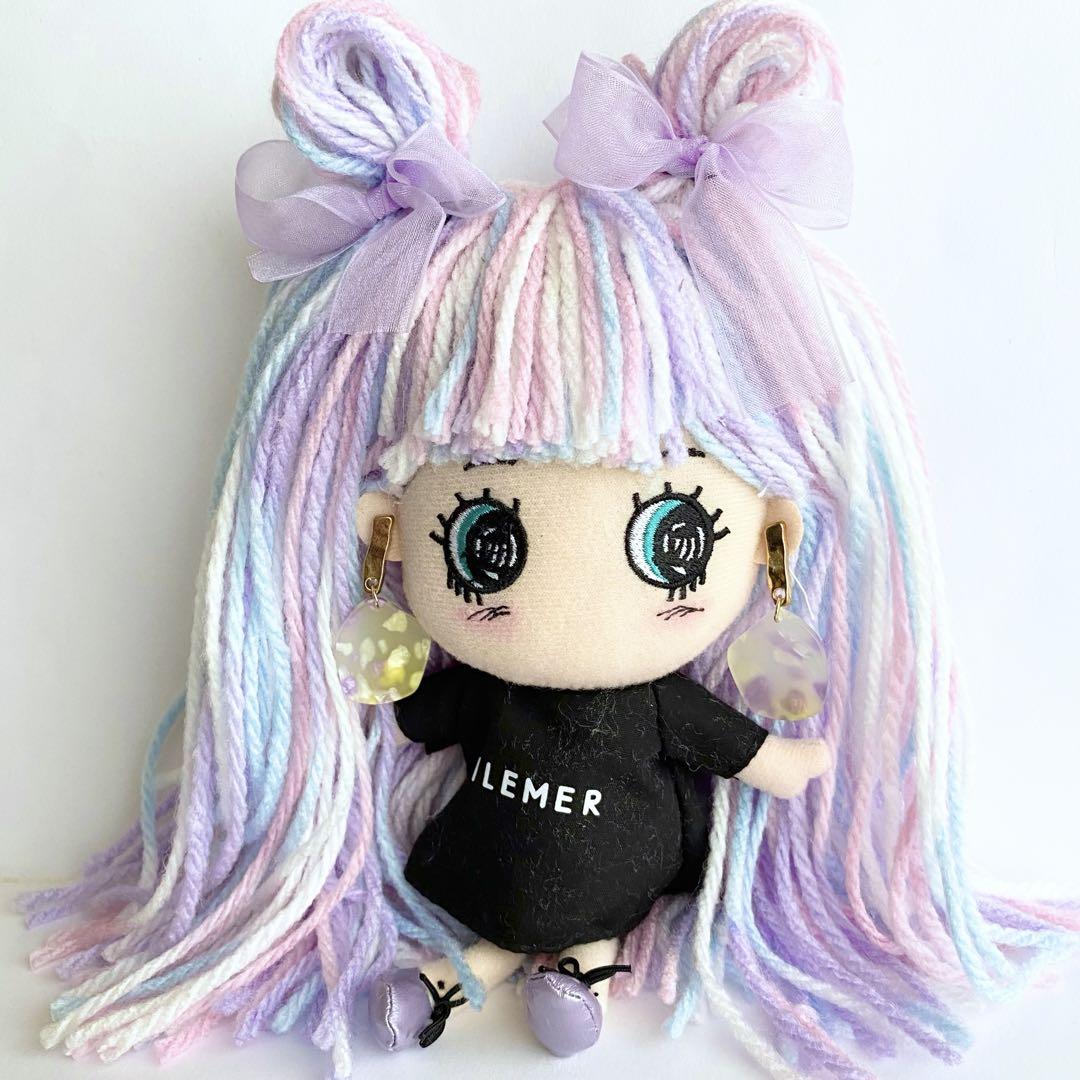 可愛い❤️リメイクドール‼️イアンヌ ツインテール ゆめ可愛い レインボー パープル