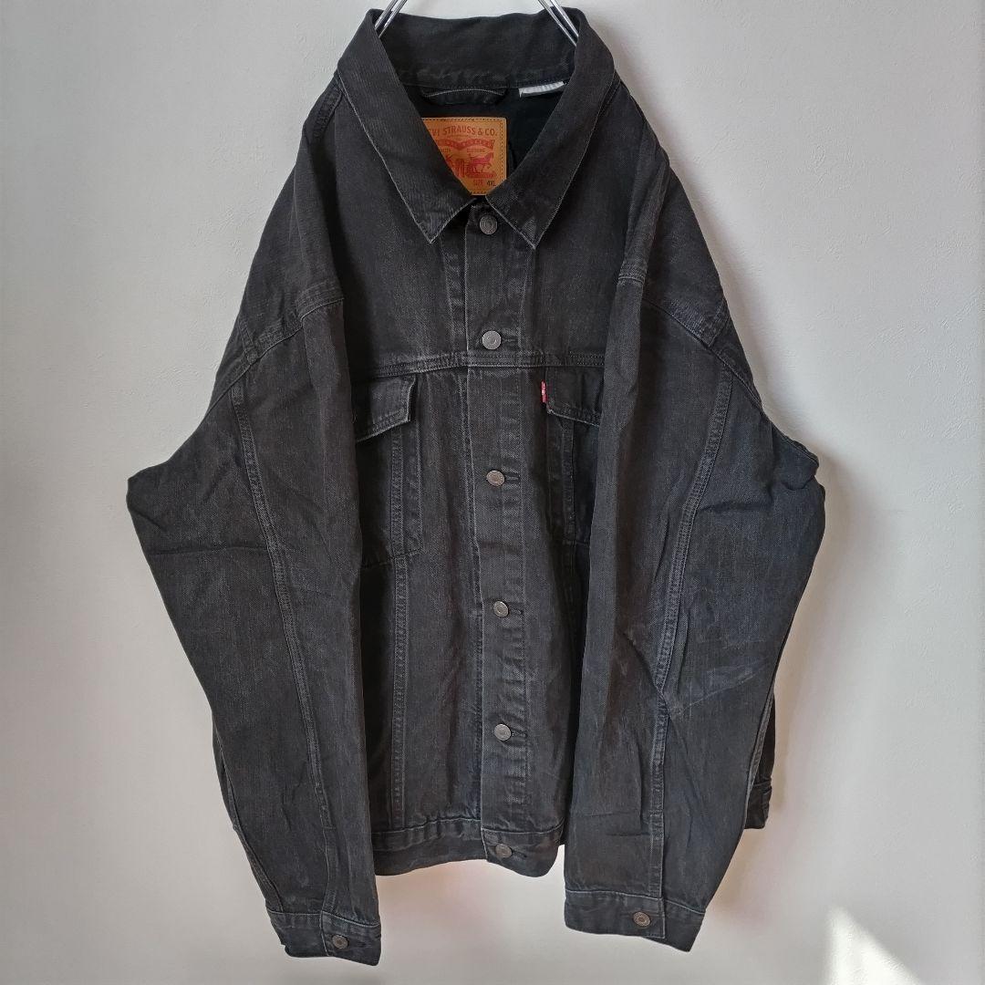 E16【US輸入】Levi's(リーバイス)　デニムジャケット【4XL】ブラック