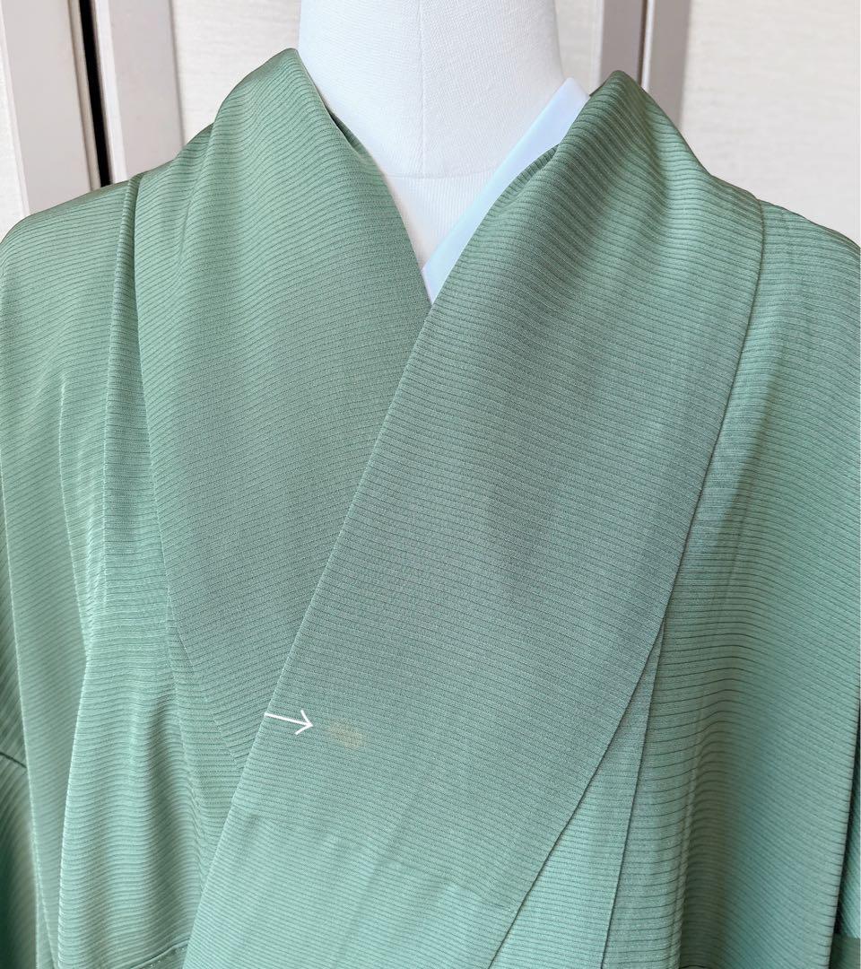 正絹　絽　夏着物　裄70 大きいサイズ　色無地　身幅広