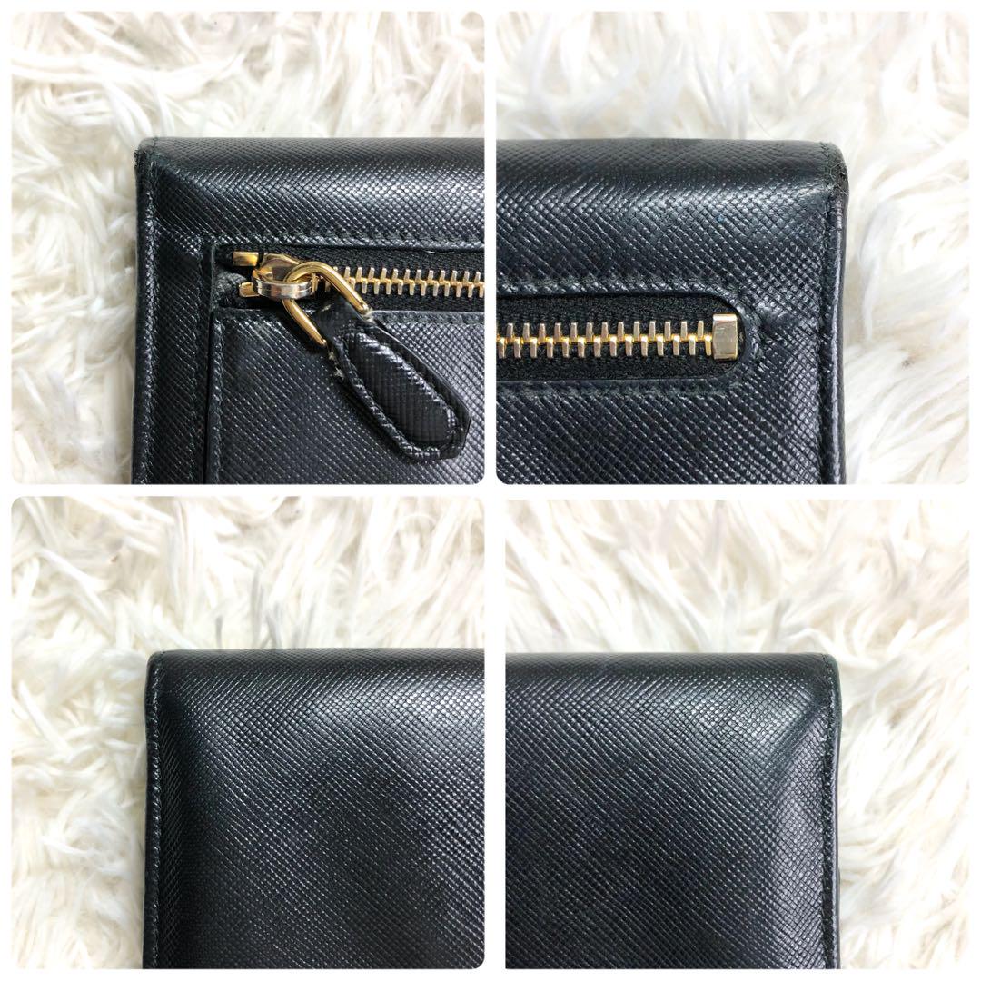 美品✨プラダ 折り財布 二つ折り ゴールド ロゴ金具 レザー ダークネイビー 楽天市場】プラダ 財布 二つ折り（ブランドプラダ）の通販