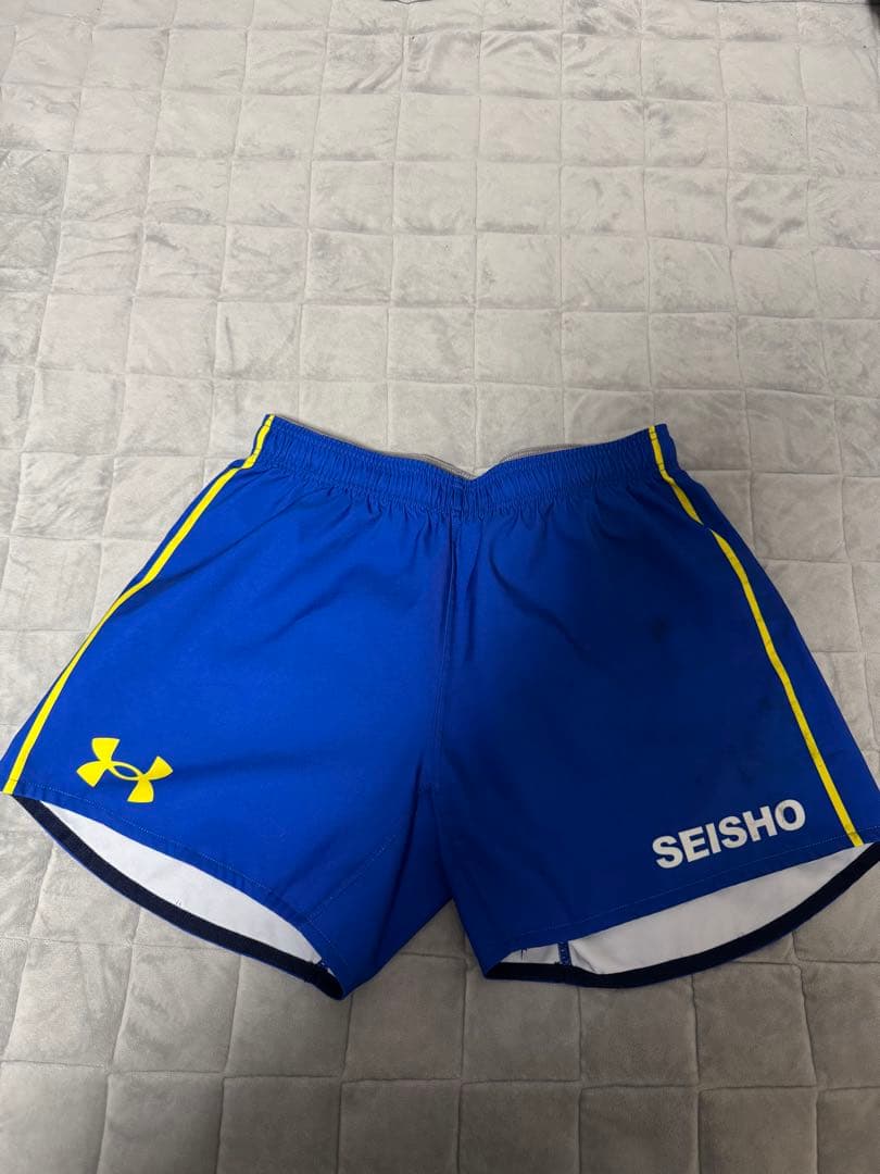 京都成章UNDER ARMOUR ラガーパンツ M 青色