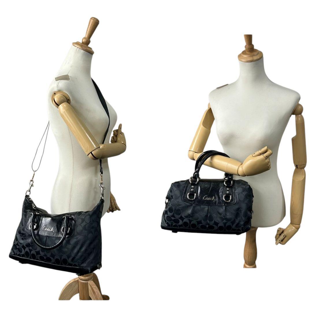 定番のお歳暮＆冬ギフト coach コーチ ハンドバッグ 2way 黒 オプアート ミニボストン s5 バッグ
