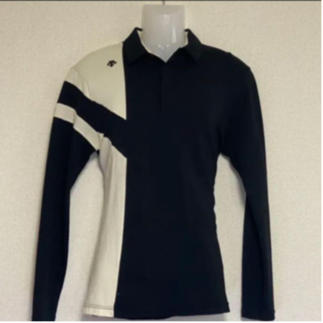DESCENTE GOLF デサントゴルフ 長袖ポロシャツ メンズL ブラック
