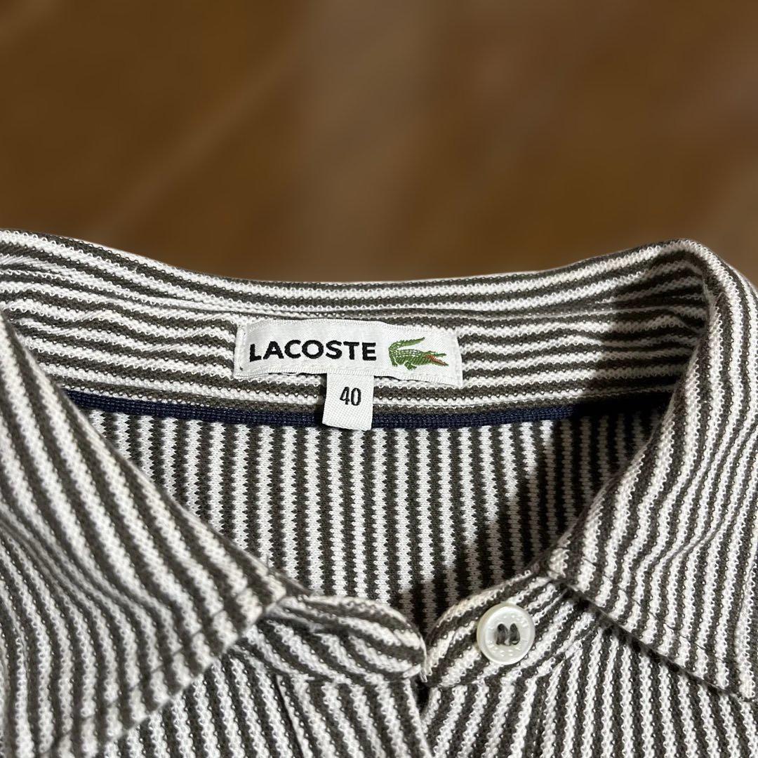 100 ％品質保証 LACOSTE ストライプ 長袖ポロシャツ 40 - メルカリ メンズウェア