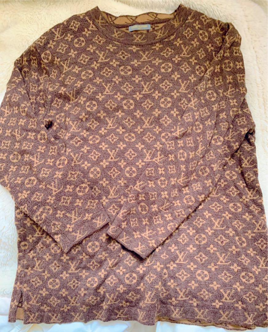 希少Louis Vuittonモノグラムヴィンテージセーター＆ストール2点セット 希少Louis Vuittonモノグラムヴィンテージセーター＆ストール2点