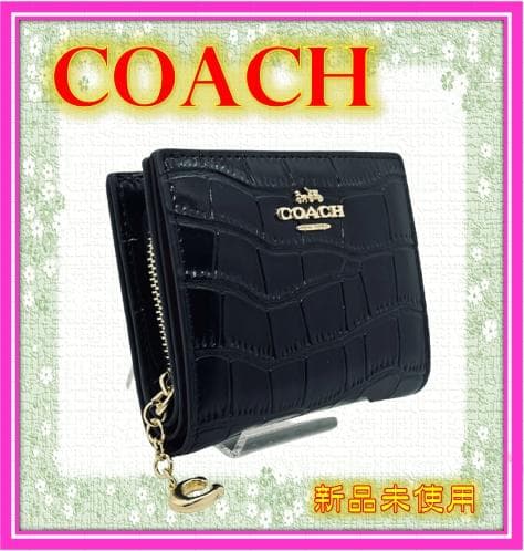 在庫あり/即出荷可】 【春コーデ】✨COACH 折り財布 ブラック 【匿名