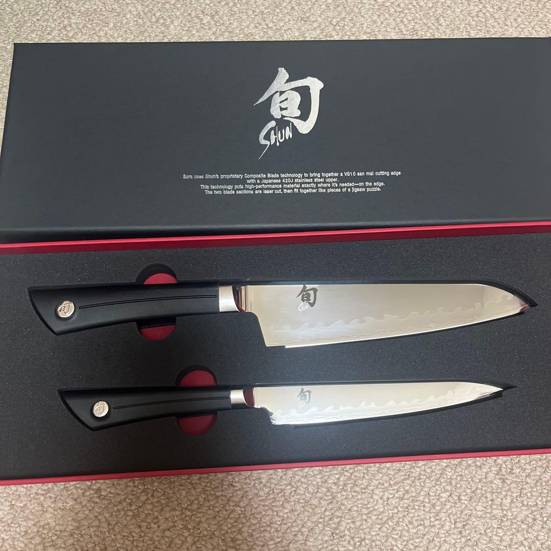 貝印 旬Sora 2点セット 包丁研ぎ三徳包丁 ペティナイフ