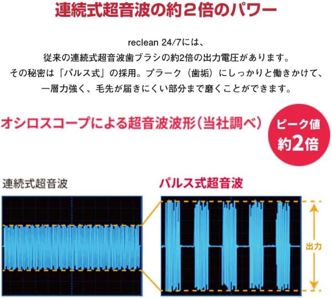 reclean 24/7 リクリーン 超音波歯ブラシ（WHITE）