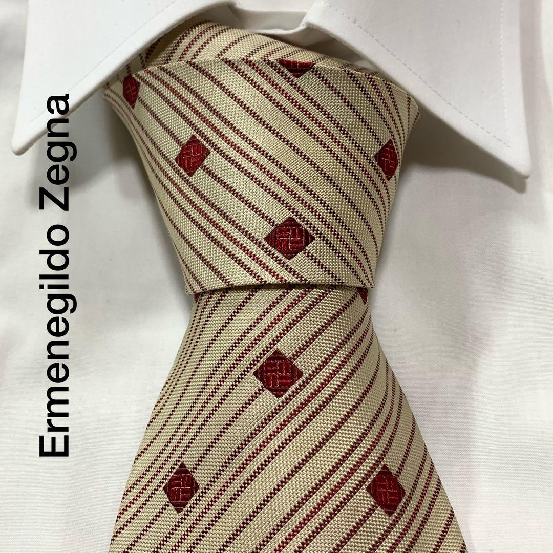 Ermenegildo Zegna パターン ストライプ ネクタイ イタリア製