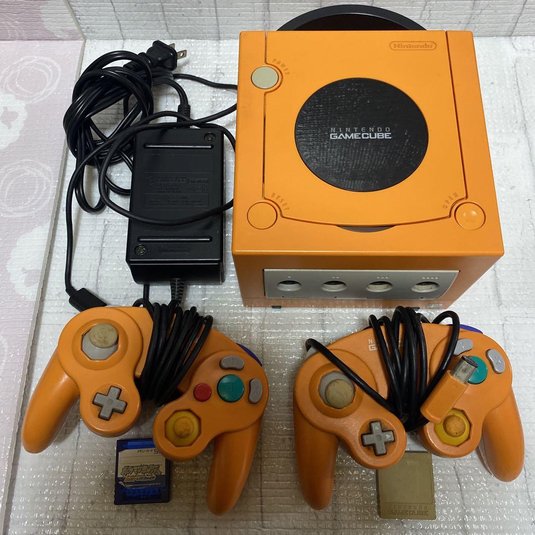 オレンジ ゲームキューブ 本体 コントローラー2つ（任天堂