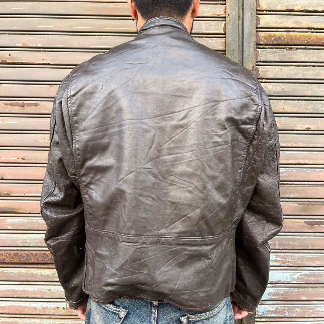 60s BROOKS ブルックス シングルライダース ジャケット レザー usa 画像10
