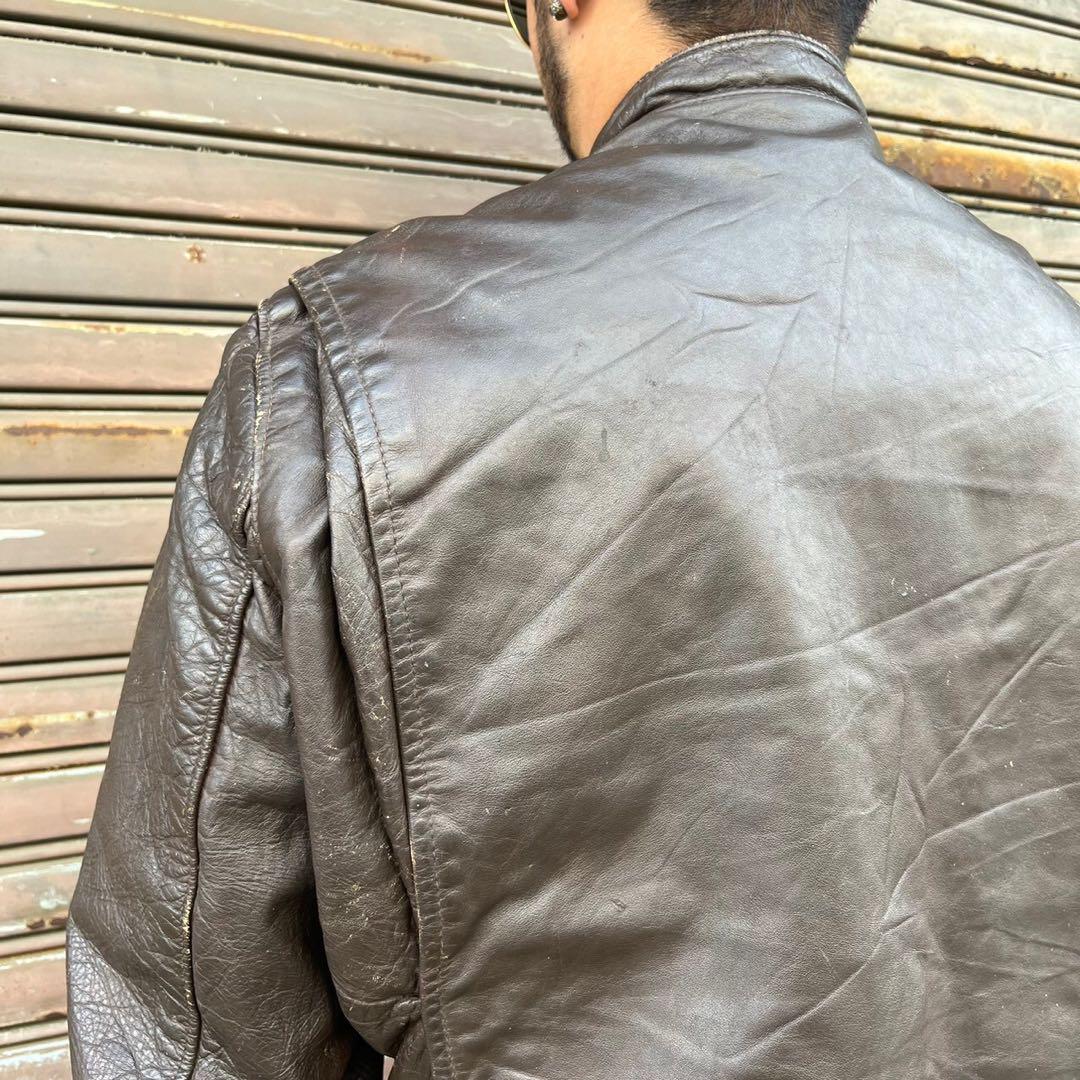 60s BROOKS ブルックス シングルライダース ジャケット レザー usa 画像11