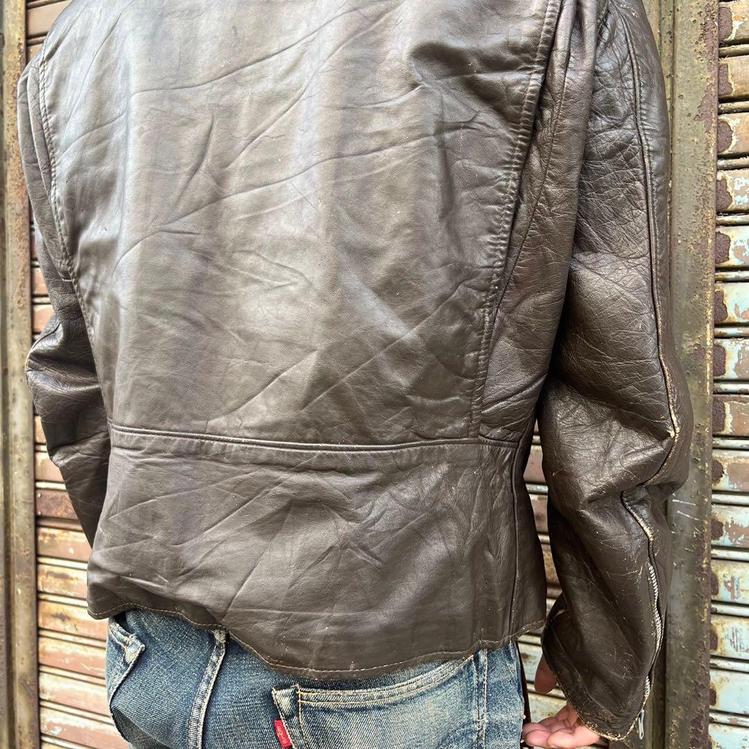 60s BROOKS ブルックス シングルライダース ジャケット レザー usa 画像12