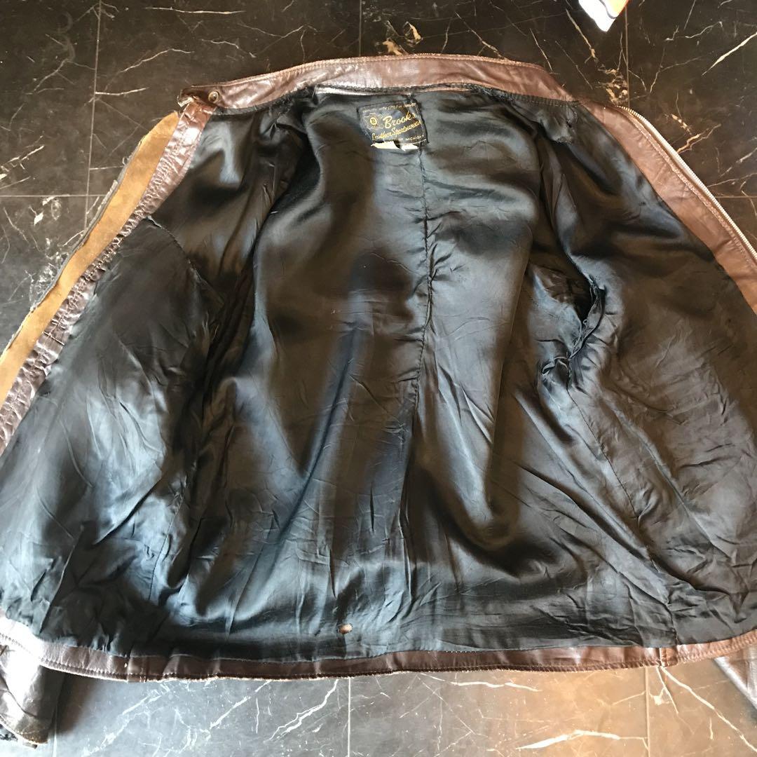 60s BROOKS ブルックス シングルライダース ジャケット レザー usa 画像15