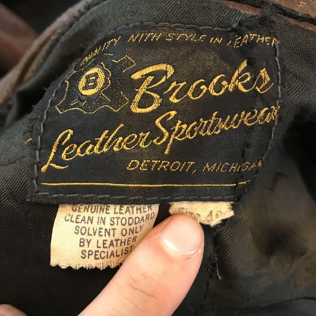 60s BROOKS ブルックス シングルライダース ジャケット レザー usa 画像16
