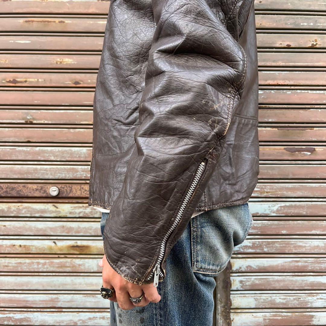 60s BROOKS ブルックス シングルライダース ジャケット レザー usa 画像9