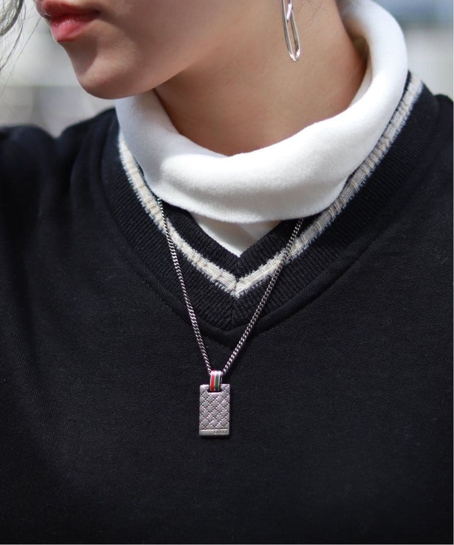 美品 GUCCI ディアマンテプレートネックレス 美品 GUCCI ディアマンテプレートネックレス