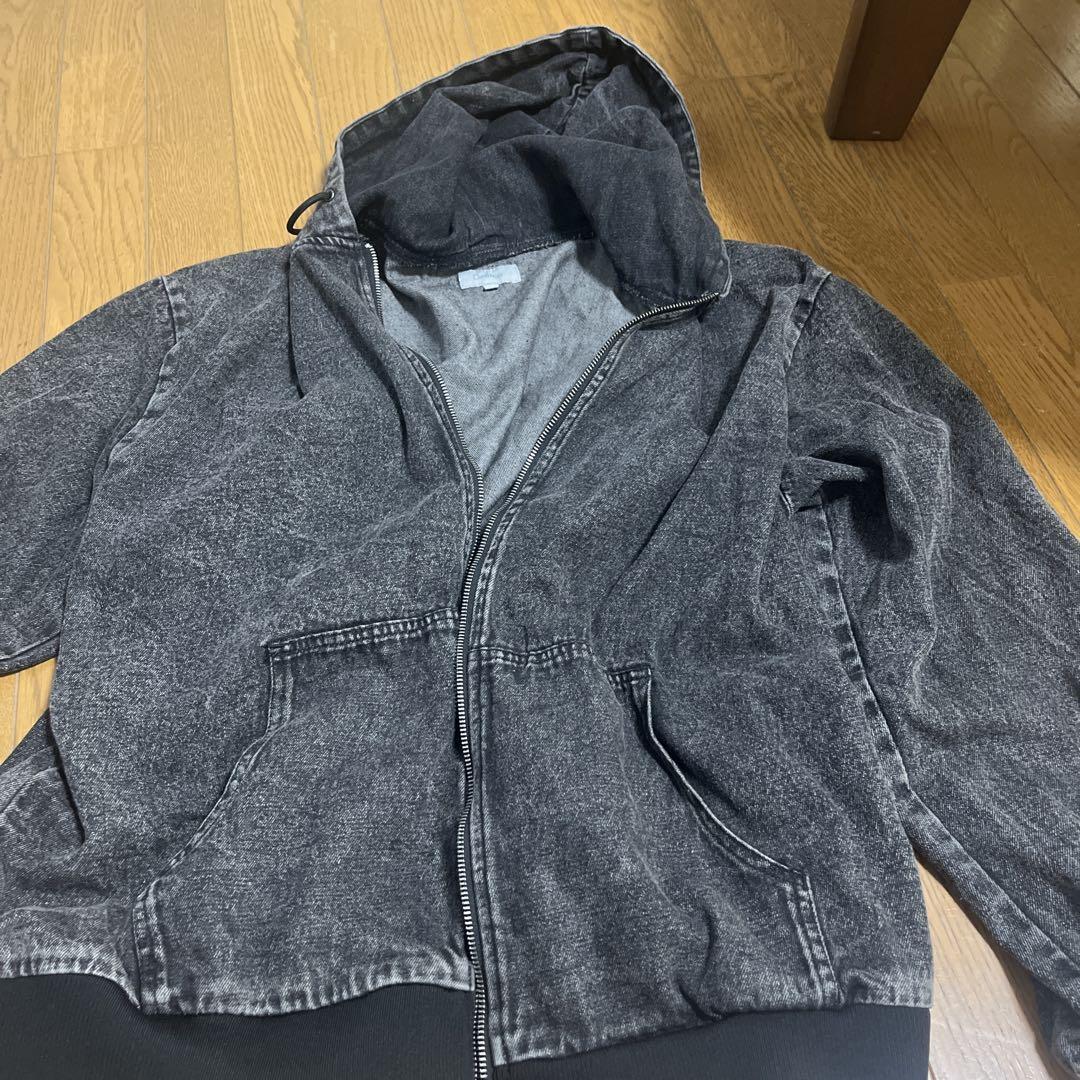 グレー デニムジャケット フード付き グレー フード付き デニムジャケット - メルカリ