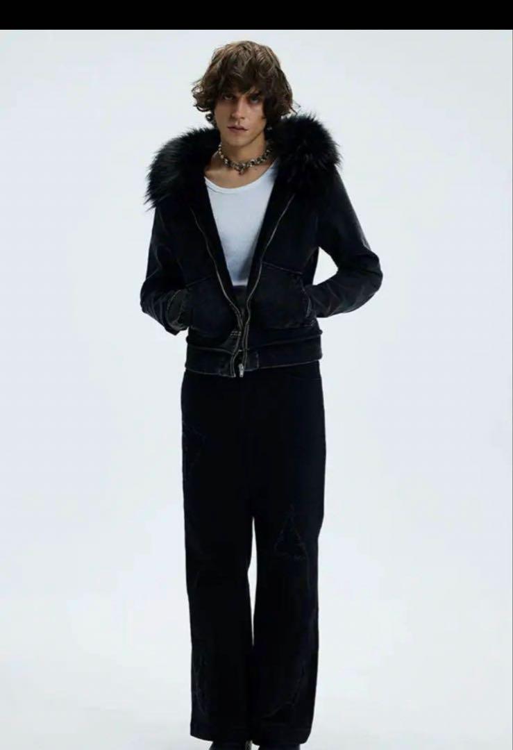 00’s archive opium ファーパーカー fur foodie opium cozy 黒 ファー付き ジップパーカー - メルカリ