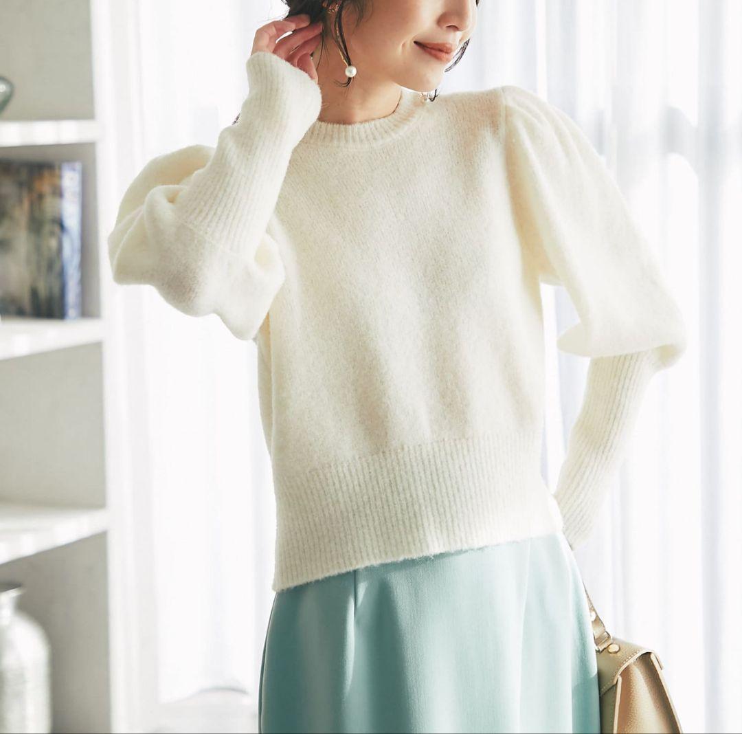 【新品タグ付】La boutique BonBon ブークレパワショルニット