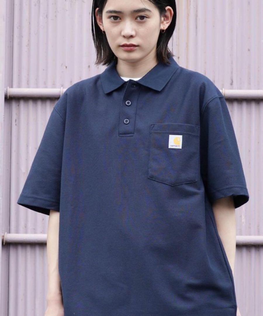 Carhartt ネイビー ポロシャツ L ルーズフィット