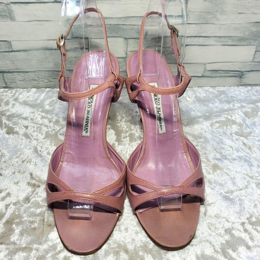 MINOLO BLAHNIK 24cm パンプス くすみピンク レザー 37