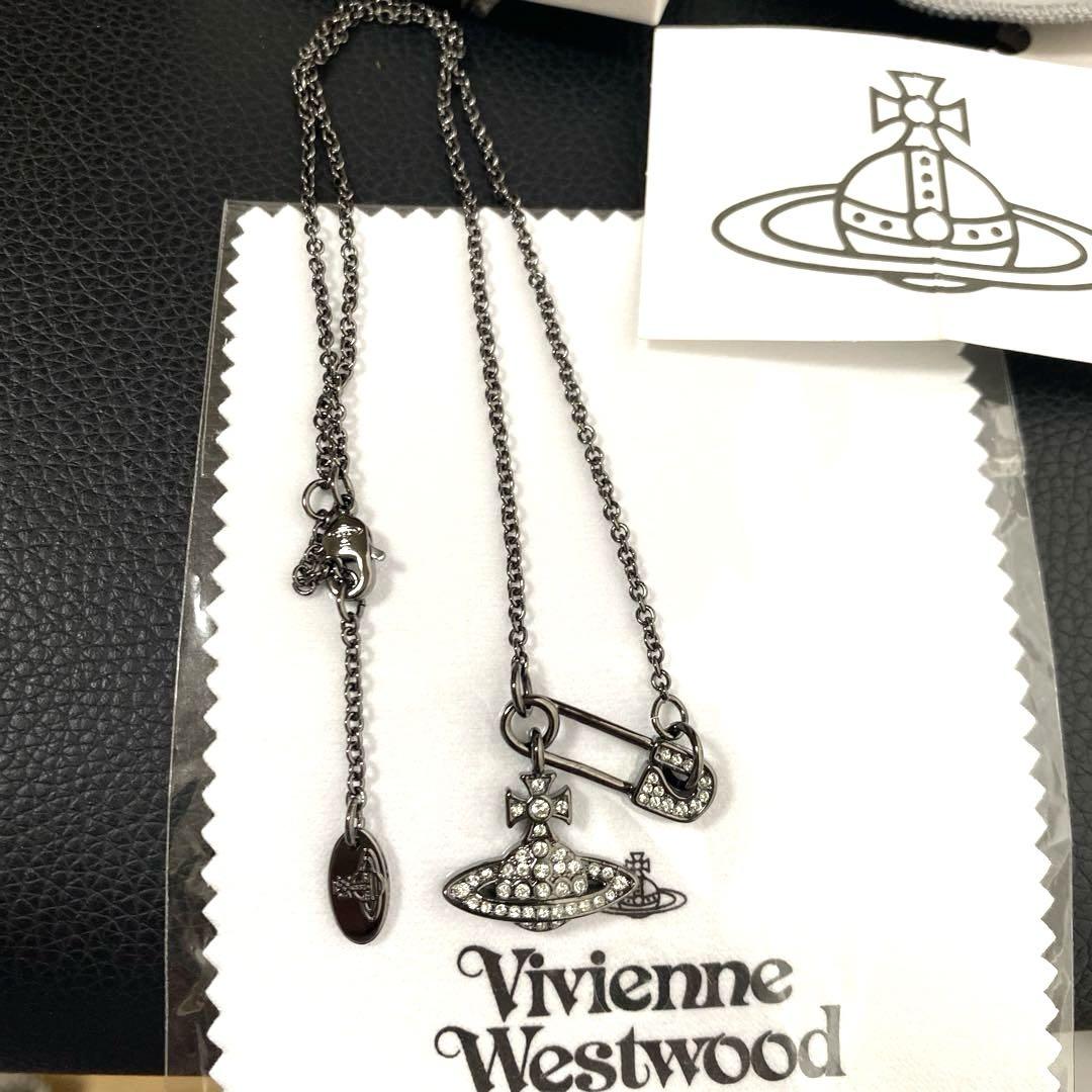 ☆vivienne westwood☆パール 安全ピン ロゴ ネックレス