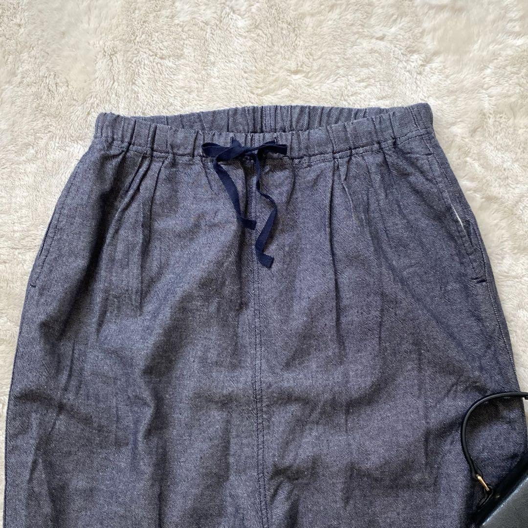 blue willow ゆったりサイズ リネンブレンド バルーン ワイド パンツ