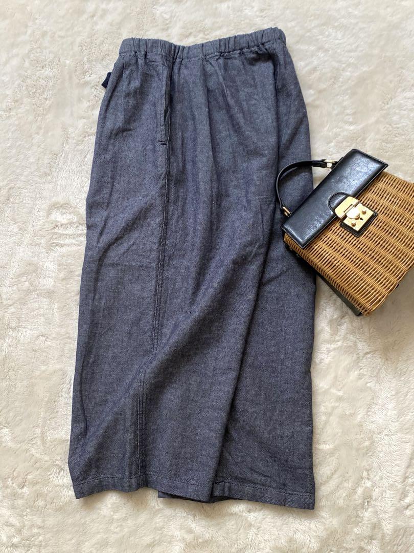 blue willow ゆったりサイズ リネンブレンド バルーン ワイド パンツ