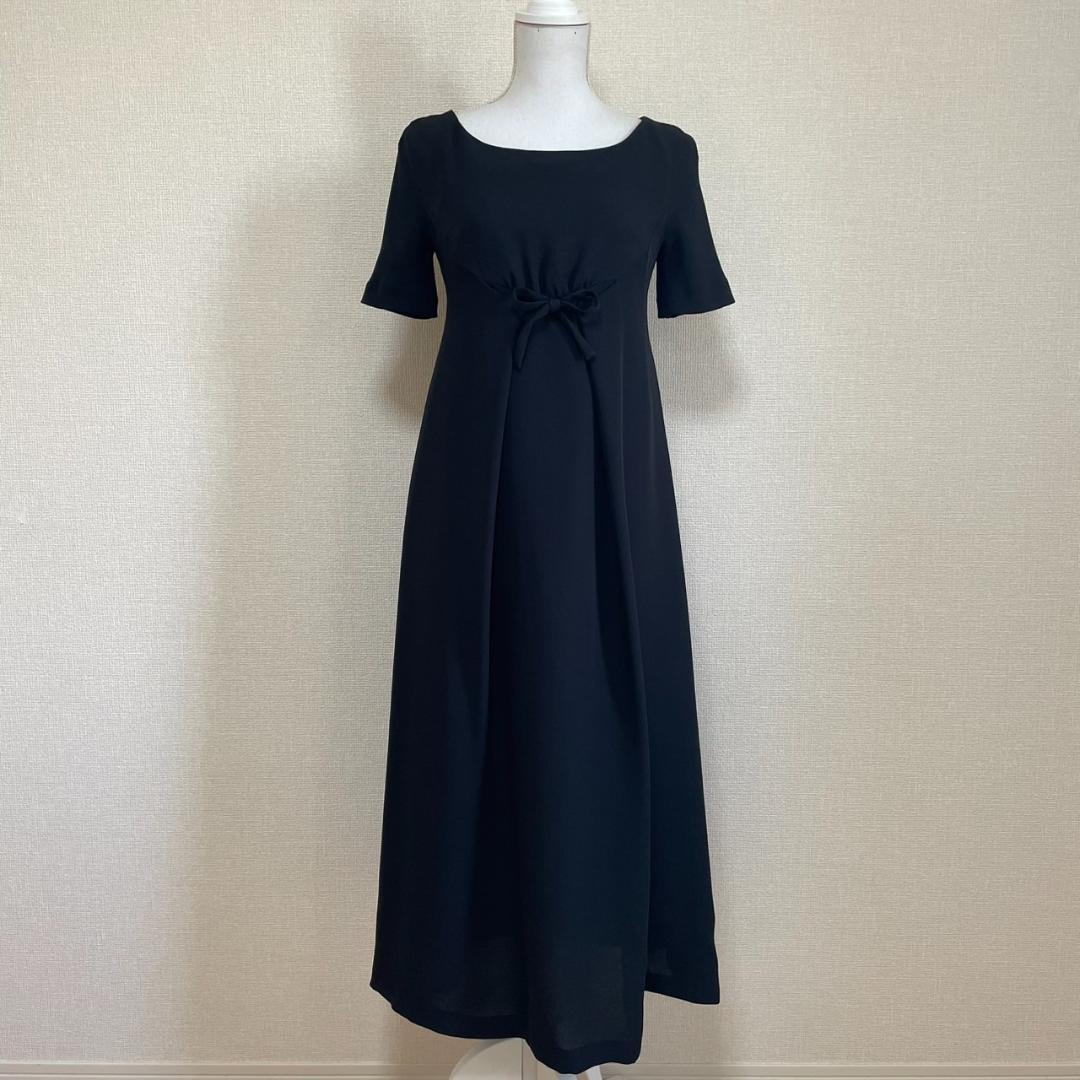 シビラ Sybilla 黒 ロング ワンピース 40 春夏 ホコモモラ ドレス