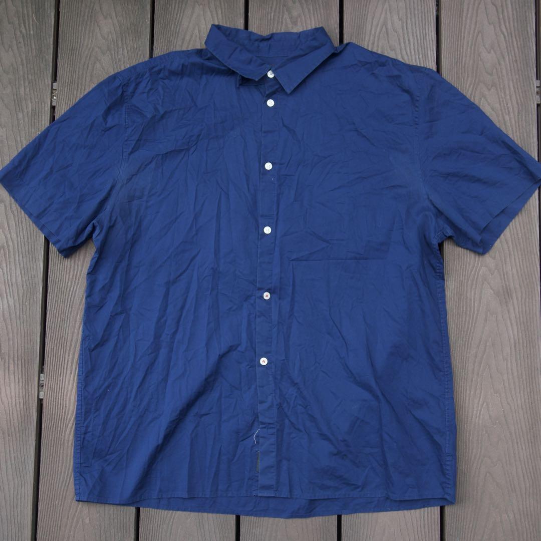 90s DKNY ダナキャラン　ネイビー 半袖シャツ コットン100%