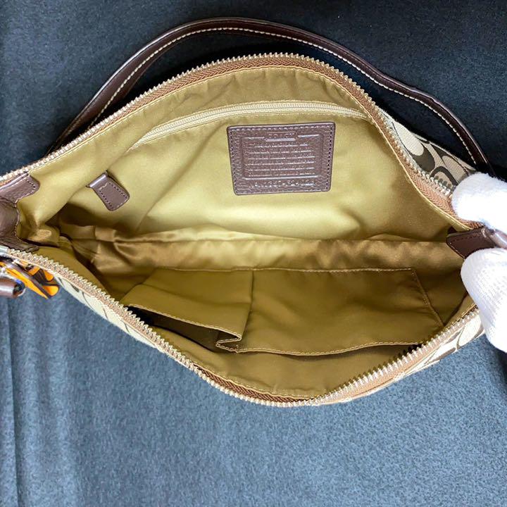 COACH コーチ ショルダーバッグ シグネチャー レザー キャンバス