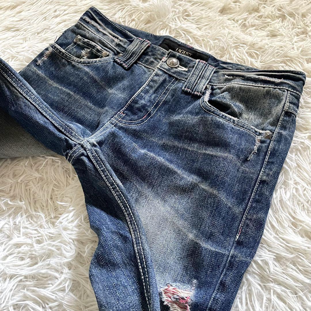 LAGUST デニムパンツ フレアパンツ ダメージ&USED加工品 y2k 3