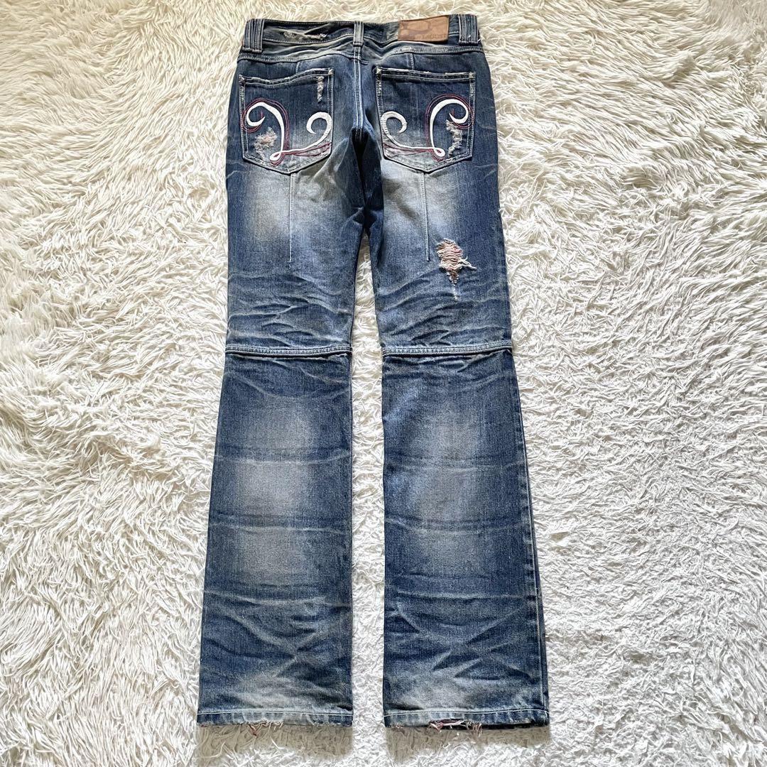 LAGUST デニムパンツ フレアパンツ ダメージ&USED加工品 y2k 3