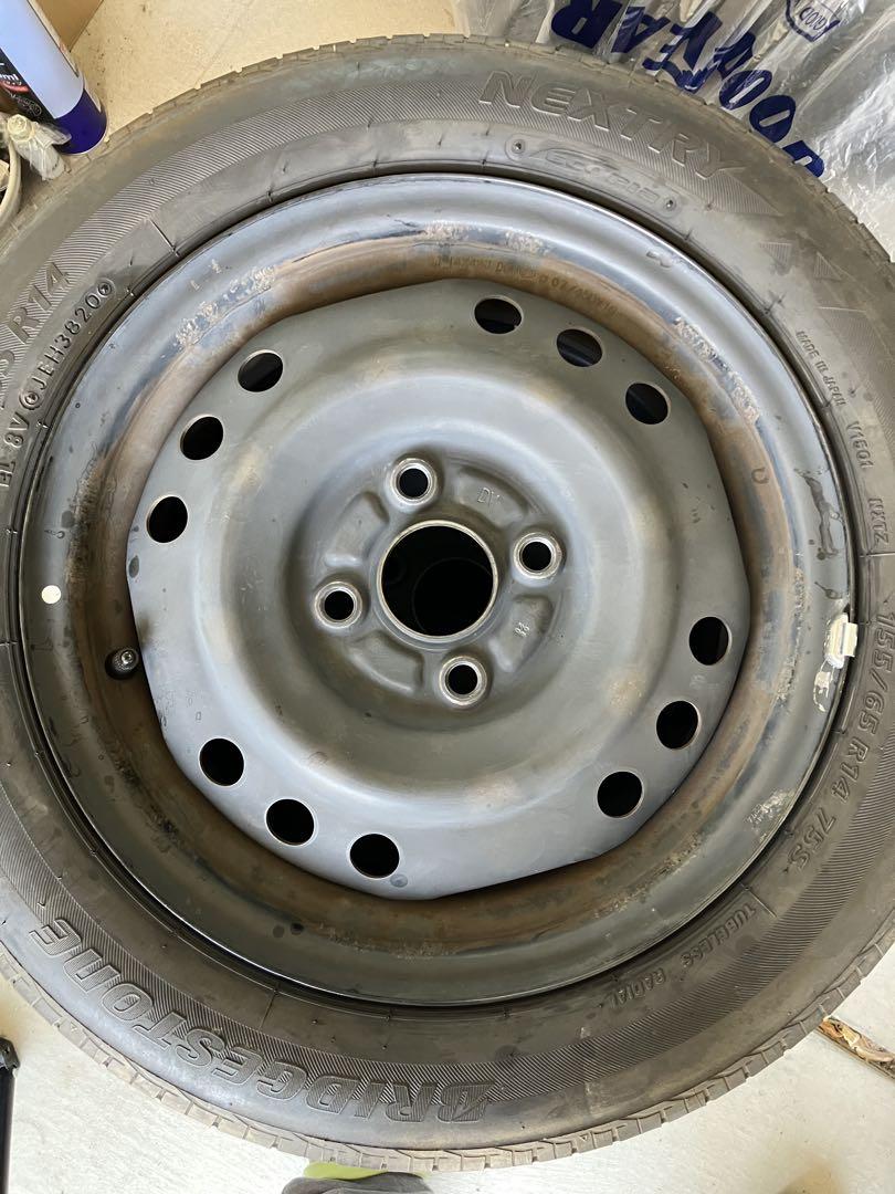 155-65r14 ダイハツ純正スチールホイール　4本セット