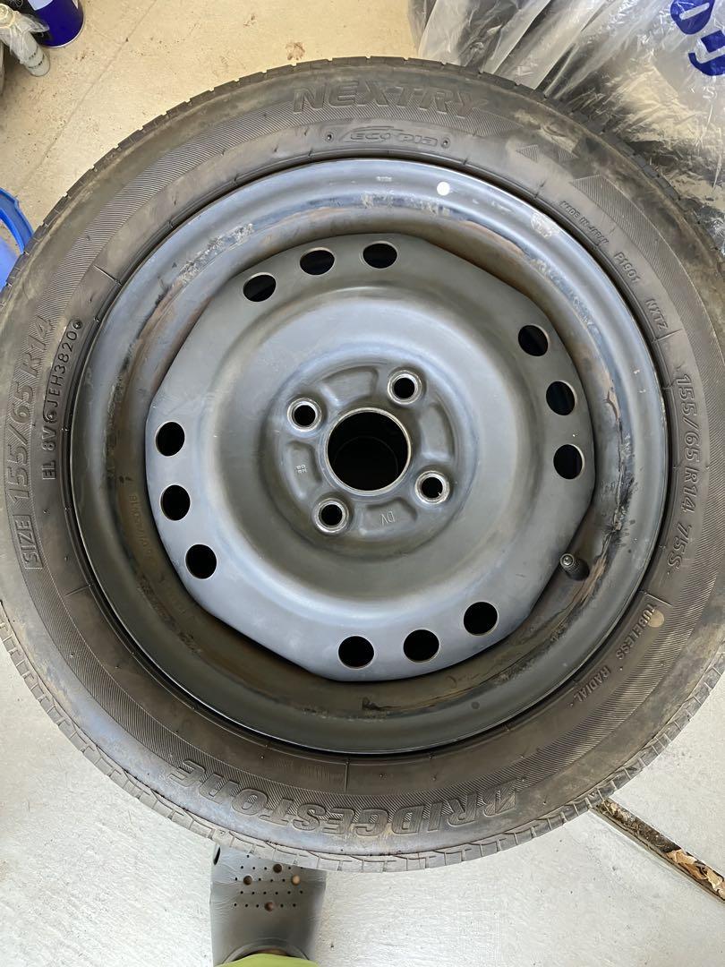155-65r14 ダイハツ純正スチールホイール　4本セット