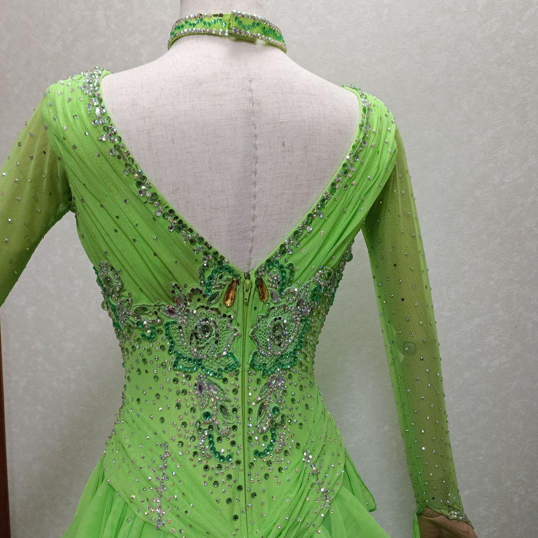 グリーン社交ダンスドレス 白樺ドレス グリーン社交ダンスドレス 白樺ドレス