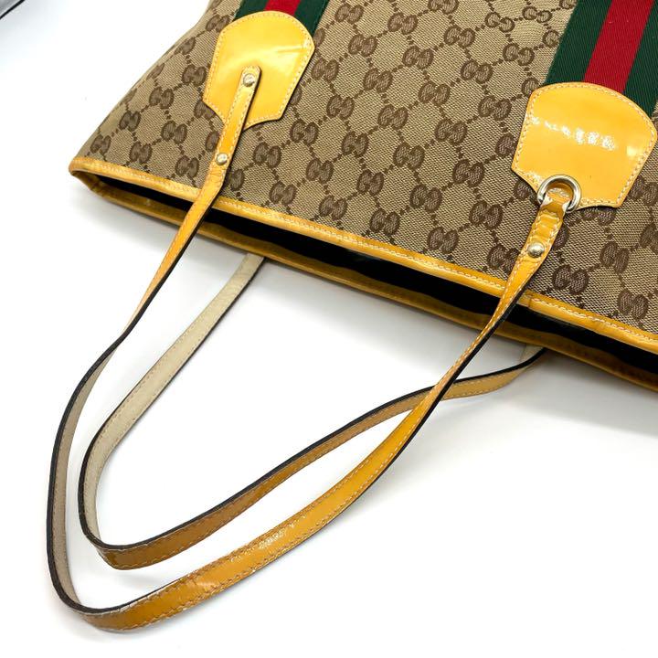 即納安い 鑑定済❤️ GUCCI グッチ GGキャンバス トートバッグ シェリーライン❤️ nrXtS-m96181711023 100%新品大人気