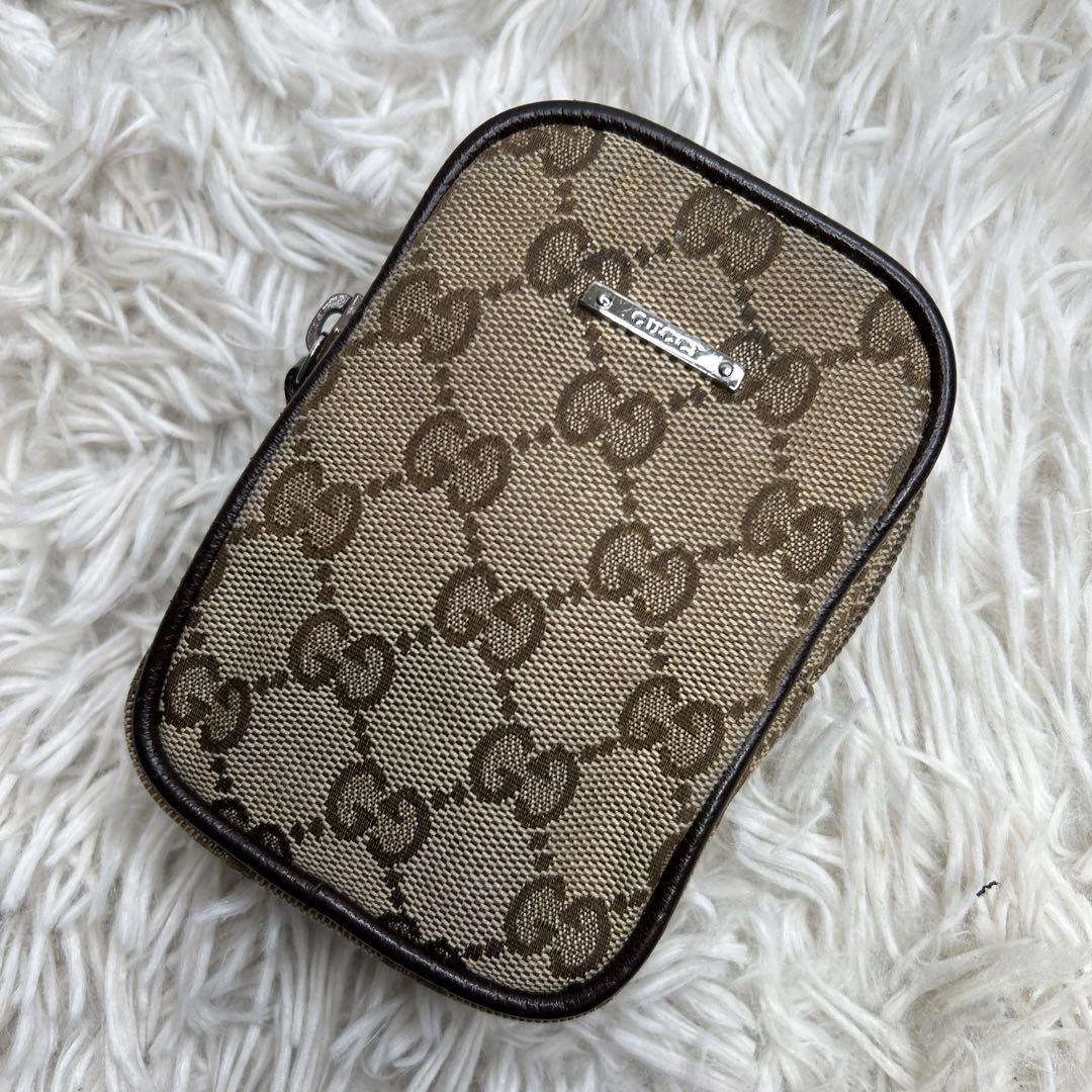 GUCCI シガレットケース タバコ ポーチ GGキャンバス レザー　小物入れ