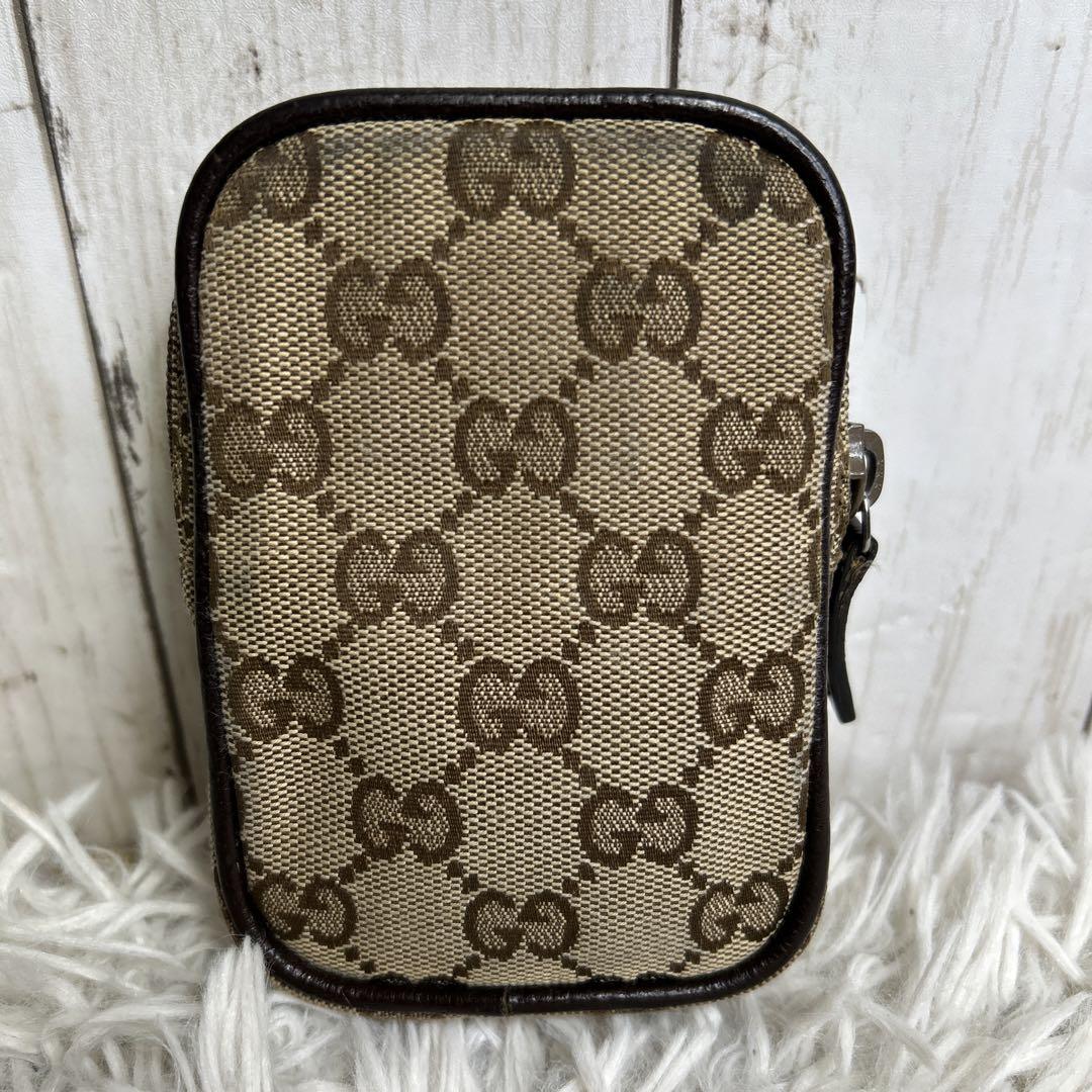 GUCCI シガレットケース タバコ ポーチ GGキャンバス レザー　小物入れ