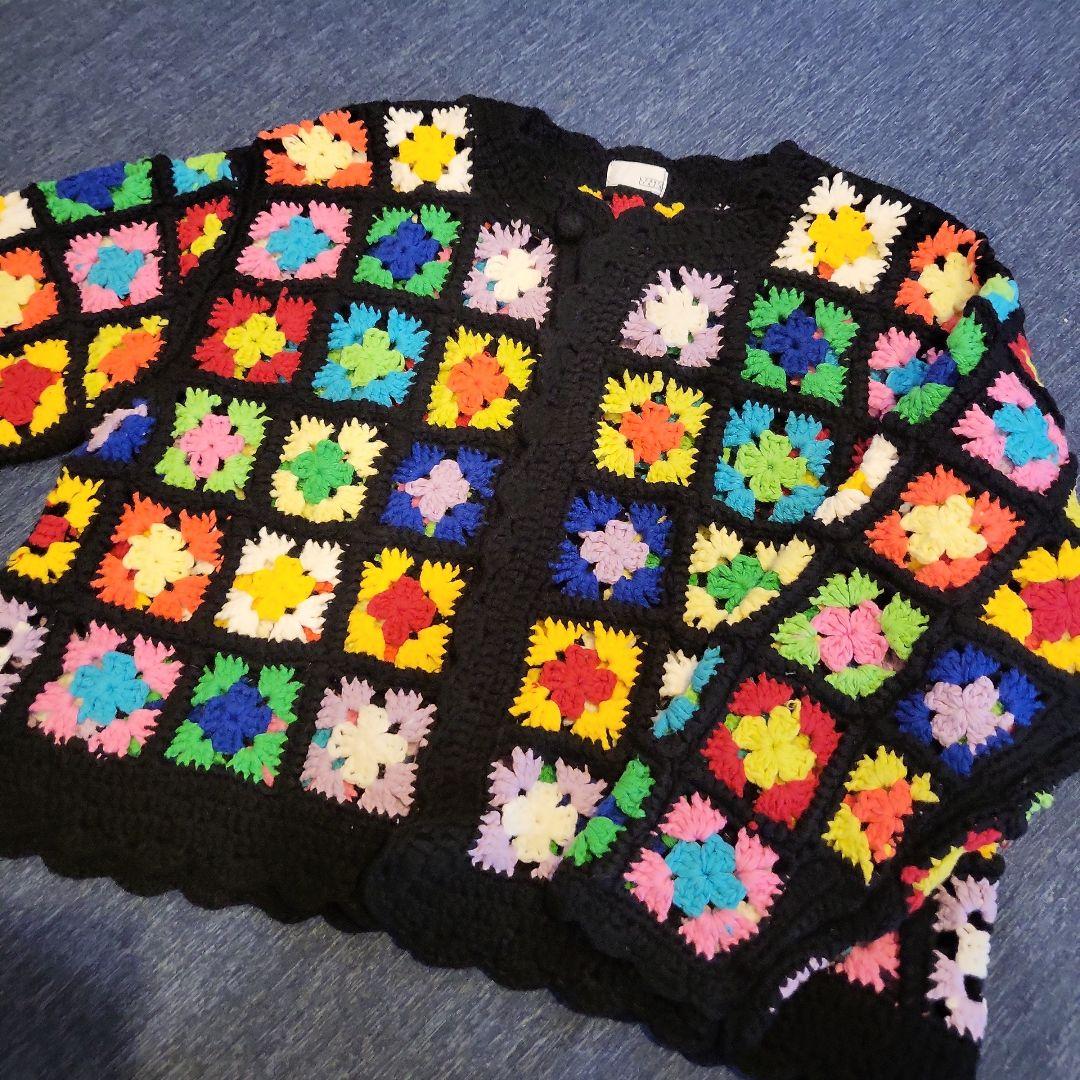 LOWRYS FARM 　クロシェニットカーディガン　サイズ110～120