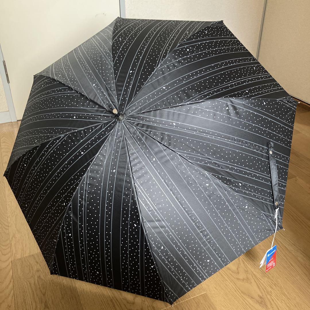 未使用品】ランバンオンブルー ストライプ 晴雨兼用 ショート傘