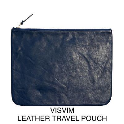 LEATHER TRAVEL POUCH (blue)