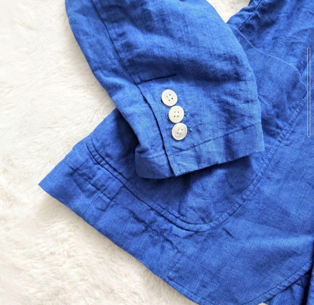 極美品 MEN'S BIGI リネン テーラードジャケット パイピング L
