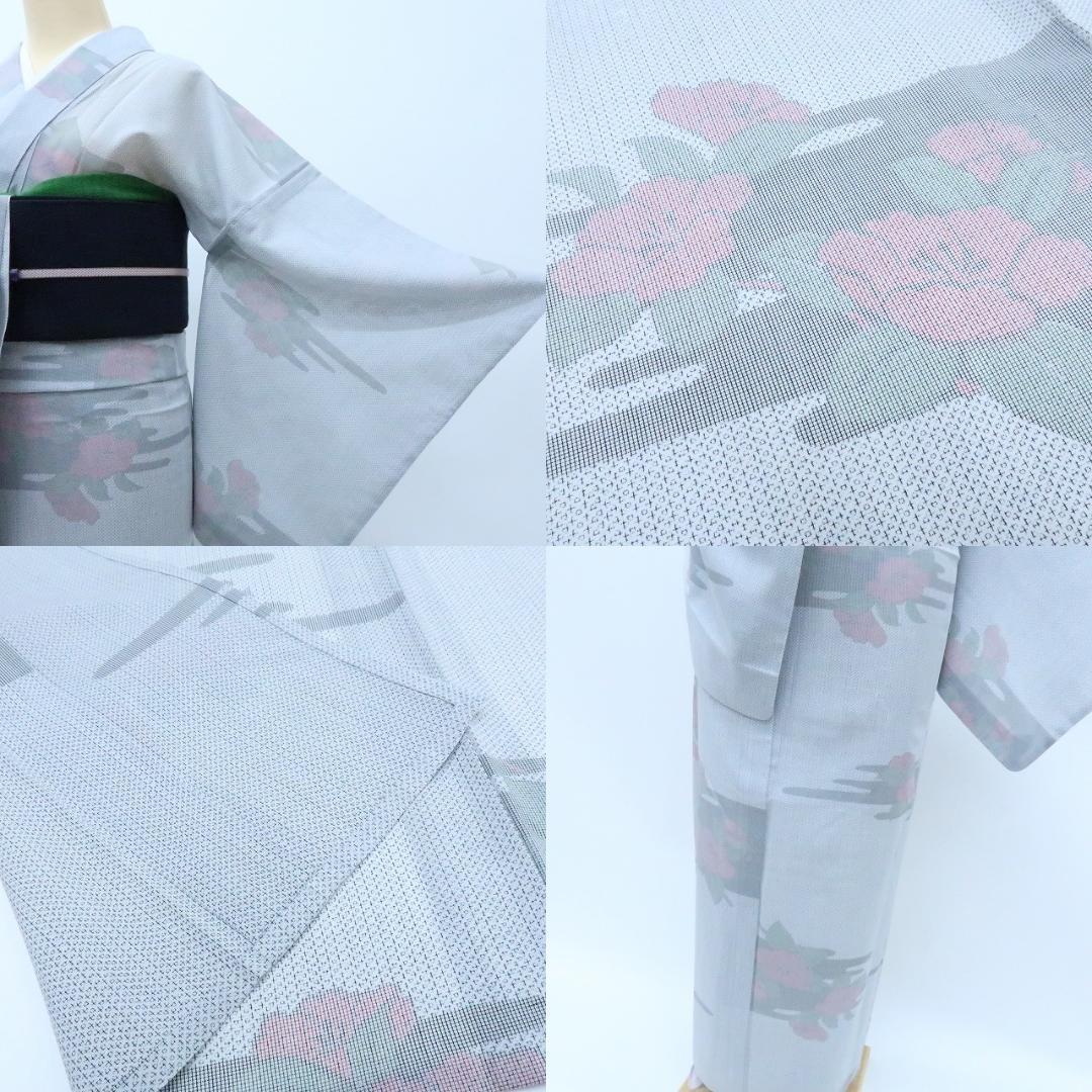 Y3071◆美品 洗える夏着物 薄物 誂えポリ 手縫い 白大島紬風 小紋 未使用品【本場大島紬】白大島正絹 小紋 q946 | 着物 夢美月